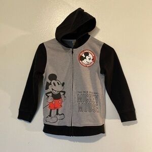 Disney Mickey mouse black and grey full zip up hoodie sweatshirt pocket jacket 7
